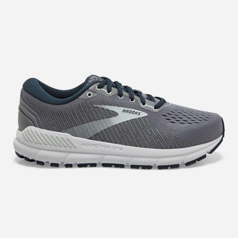 Tenis Brooks Addiction Gts 15 - Zapatillas Para Correr En Asfalto Mujer - Gris / Azul Marino (QTZH-9